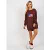 Tmavohnedé mikinové šaty USA