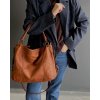 MARCO MAZZINI Karamelová ručne šitá shopper bag (Veľkosť ONE SIZE)