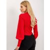 Dámska červená blúzka s balónovými rukávmi