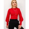 Dámska červená blúzka s balónovými rukávmi