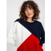 Colorblock mikina - biela/modrá/červená