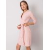 Svetloružové šaty s viazaním