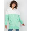 Bielo-mintová dámska mikina na zips