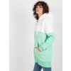 Bielo-mintová dámska mikina na zips