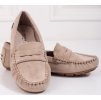 Semišové béžové dámske mokasíny