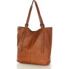 MARCO MAZZINI Hnedá kožená priestranná shopper kabelka