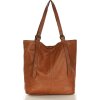MARCO MAZZINI Hnedá kožená priestranná shopper kabelka