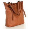 MARCO MAZZINI Hnedá kožená priestranná shopper kabelka