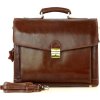 Pánska hnedá kožená aktovka LORIS