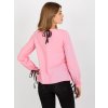 Ružová blúzka s čipkou a viazaním