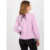 Lila blúzka s čipkou a viazaním