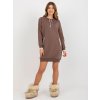 Hnedé mikinové šaty s vreckami (Veľkosť ONE SIZE)