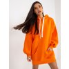 Oranžová dlhá mikina s kapucňou
