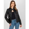 Čierna koženková bunda s vreckami