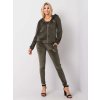 Khaki dámska velúrová tepláková súprava
