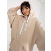 Béžová dlhá mikina s kapucňou