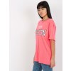 Ružové voľné tričko s nápisom