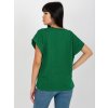 Tmavozelené jednofarebné tričko do V