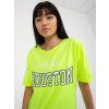 Žlté voľné tričko s nápisom