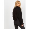 Čierny asymetrický dierovaný sveter (Veľkosť ONE SIZE)