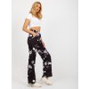 Čierne látkové kvetinové nohavice