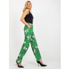 Zelené látkové kvetinové nohavice