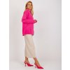 Neonovo-ružový jednofarebný voľný sveter