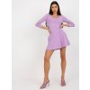 Svetlofialové mini šaty s 3/4 rukávmi