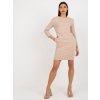 Béžové športové šaty s patentkami (Veľkosť L)
