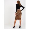 Čierno-béžová midi sukňa s leoparďou potlačou a zipsom