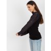 Čierna blúzka s ozdobnými rukávmi