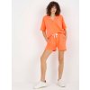 Neónovo-oranžová súprava blúzky a kraťasov