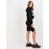 Čierna dámska športová súprava kraťasov a mikiny