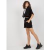 Čierny dámsky krátky komplet kraťasov a mikiny