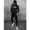 Čierna pánska tepláková súprava so strieborným pruhom