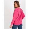 Fuchsiová mikina bez kapucne s nápisom