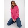 Fuchsiová jednofarebná mikina bez kapucne