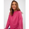 Fuchsiová jednofarebná mikina bez kapucne