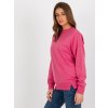 Fuchsiová jednofarebná mikina bez kapucne