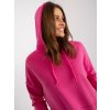 Fuchsiová mikina s kapucňou a klokaním vreckom
