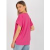 Fuchsiové rebrované voľné tričko