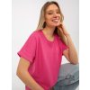 Fuchsiové rebrované voľné tričko