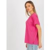 Fuchsiové rebrované voľné tričko