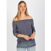 Tmavosivá blúzka s čipkou