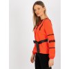 Oranžová blúzka s čipkou a opaskom