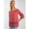 Tmavoružová blúzka s čipkou