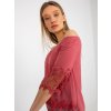 Tmavoružová blúzka s čipkou