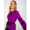Fialová blúzka s čipkou a opaskom