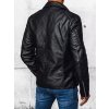 Čierna pánska koženková bunda so zipsami