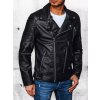 Čierna pánska koženková bunda so zipsami